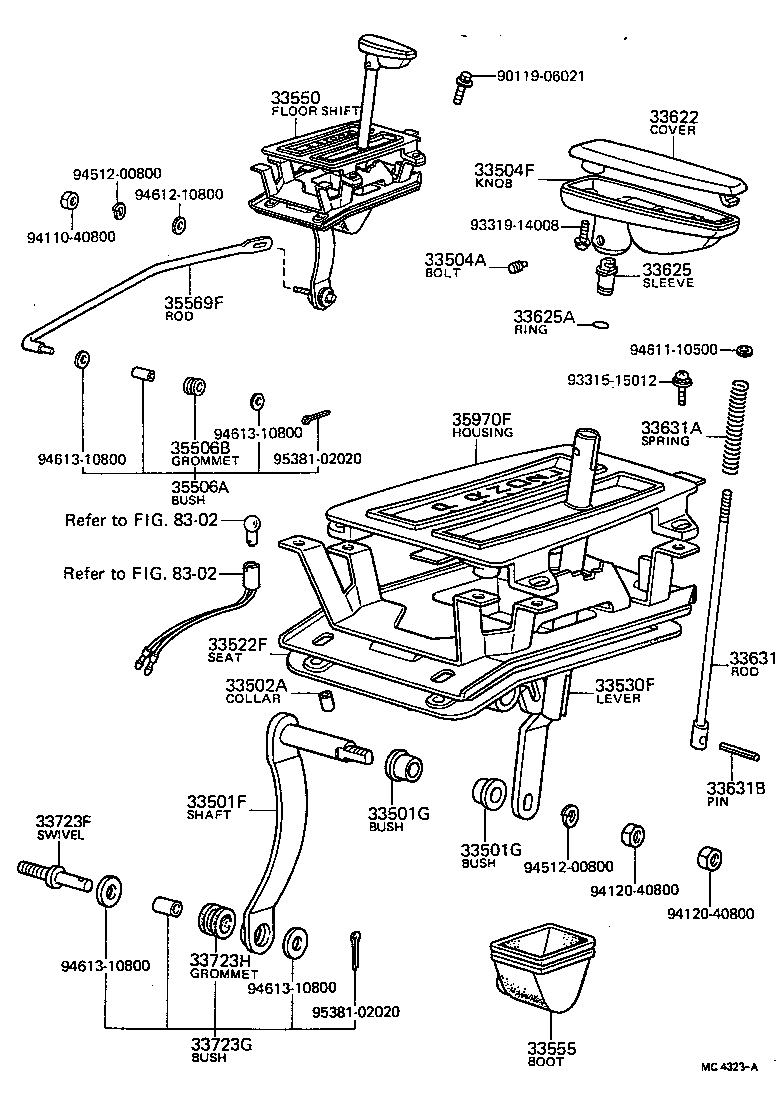 33503-14041 LEVER ASSY, SHIFT (FOR FLOOR SHIFT) product image