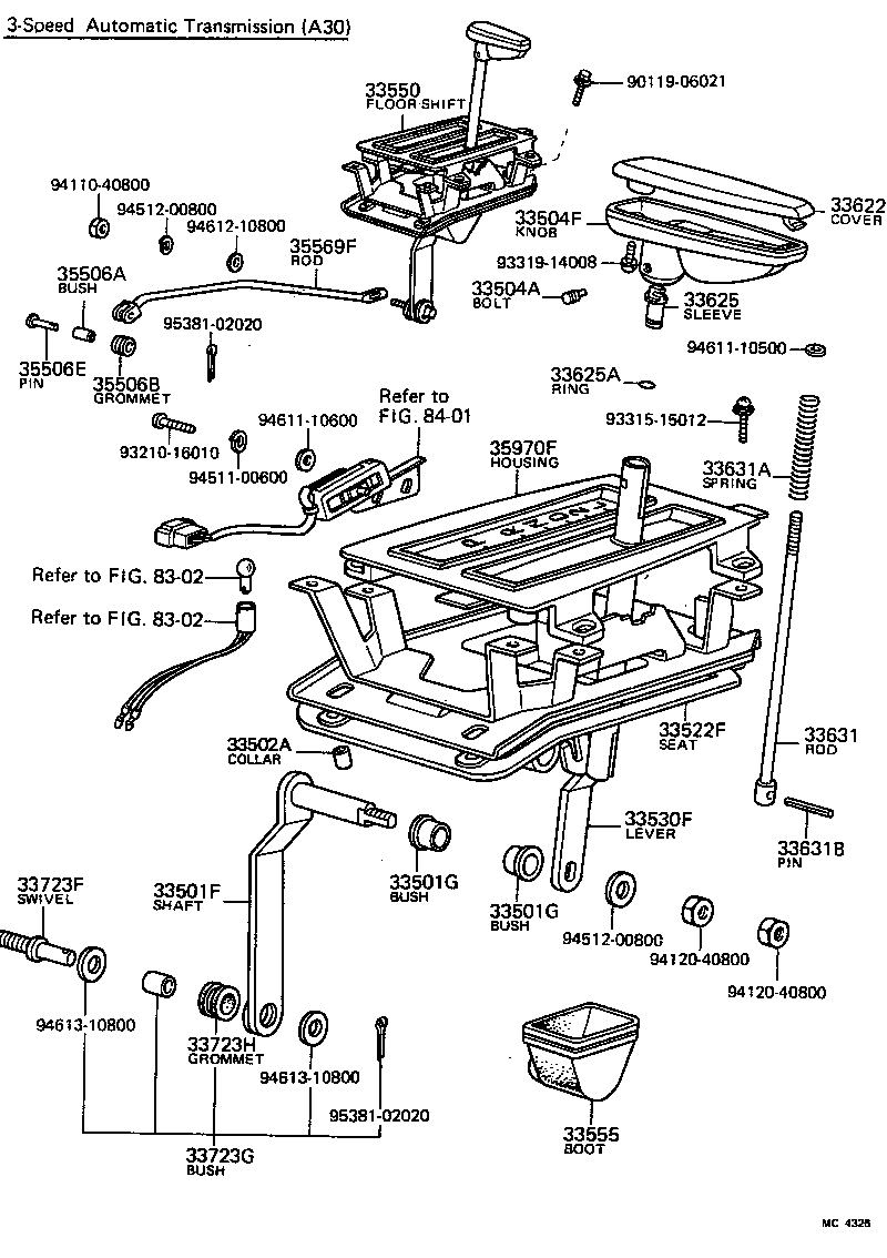33503-14041 LEVER ASSY, SHIFT (FOR FLOOR SHIFT) product image