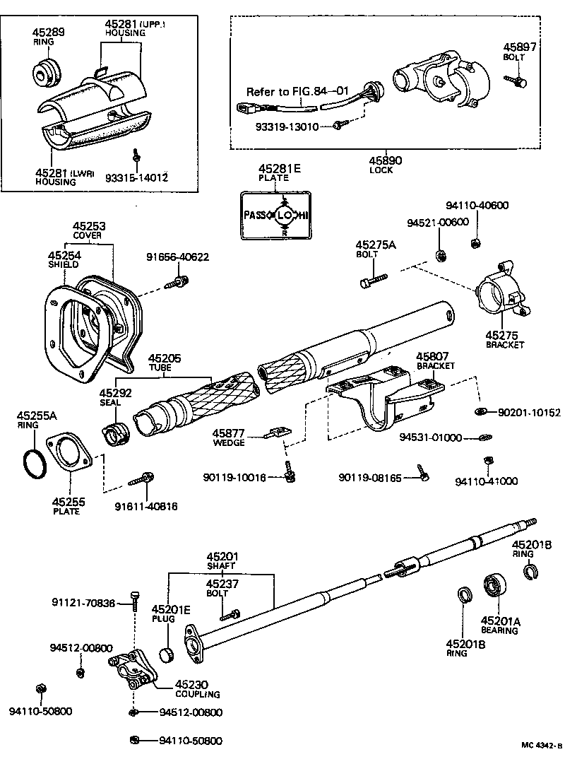 45275-20050 BRACKET, STEERING COLUMN, UPPER product image