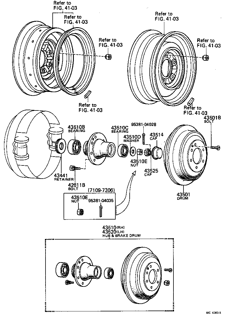 43511-36040 HUB, FRONT AXLE product image