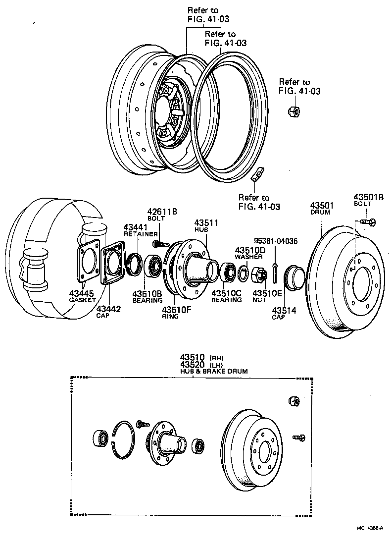 43511-36040 HUB, FRONT AXLE product image