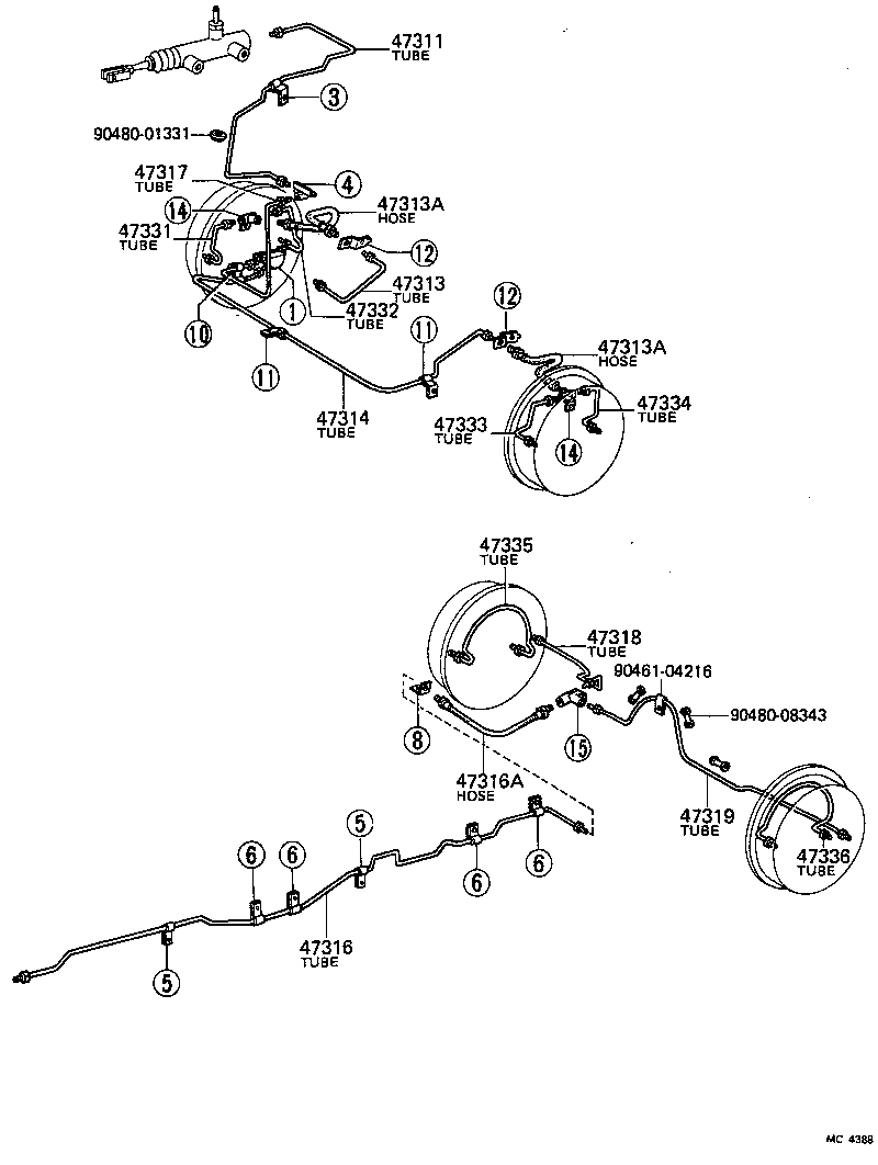 47311-25091 TUBE, FRONT BRAKE, NO.1 product image
