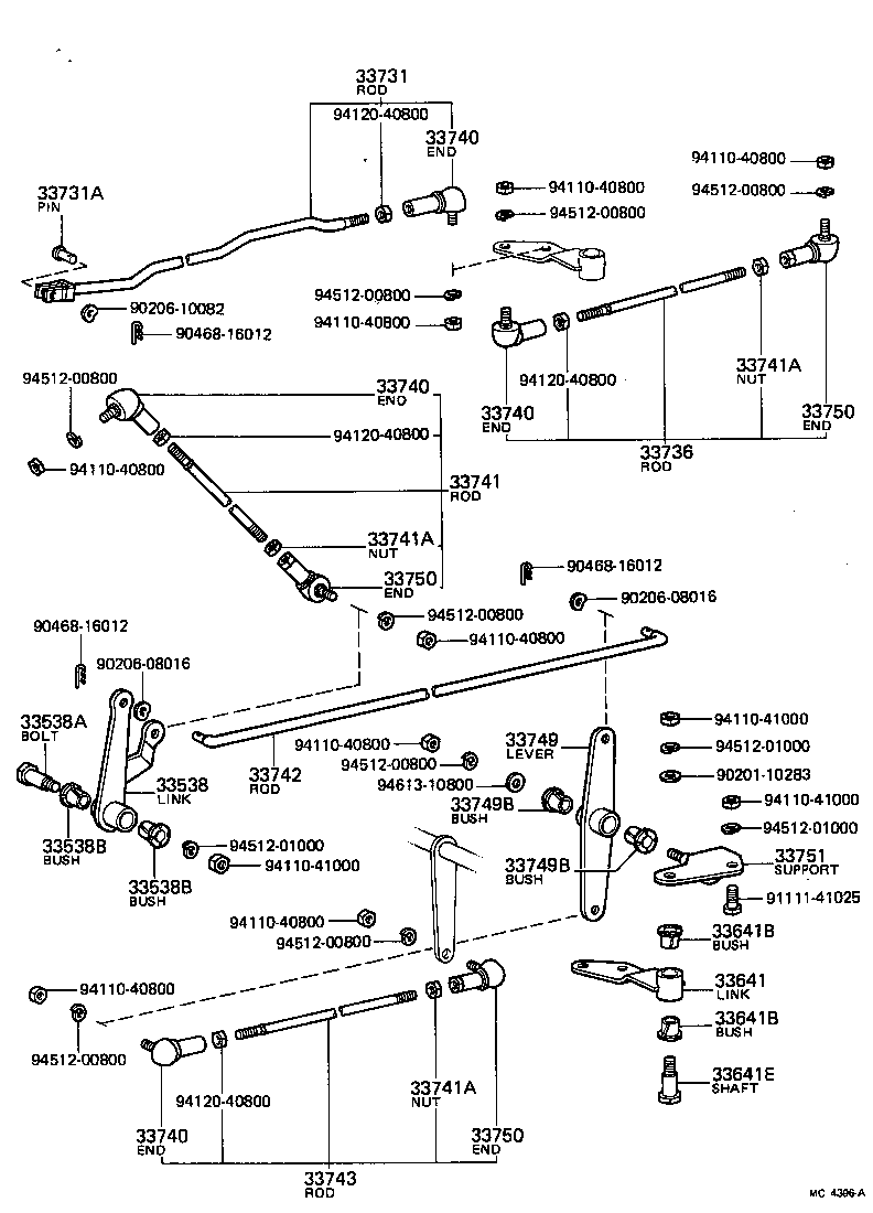 33527-25040 LEVER, CONTROL SHAFT (FOR COLUMN SHIFT) product image