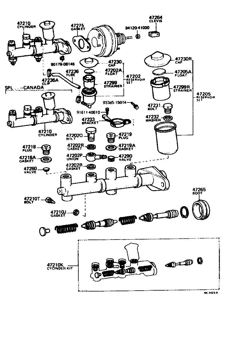 Toyota 47230-20030 CAP ASSY, BRAKE MASTER CYLINDER RESERVOIR FILLER