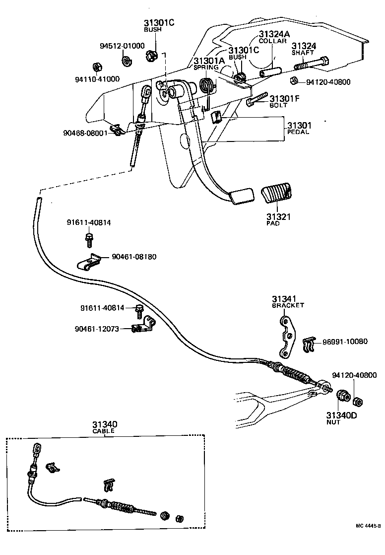 31301-28040 PEDAL SUB-ASSY, CLUTCH product image