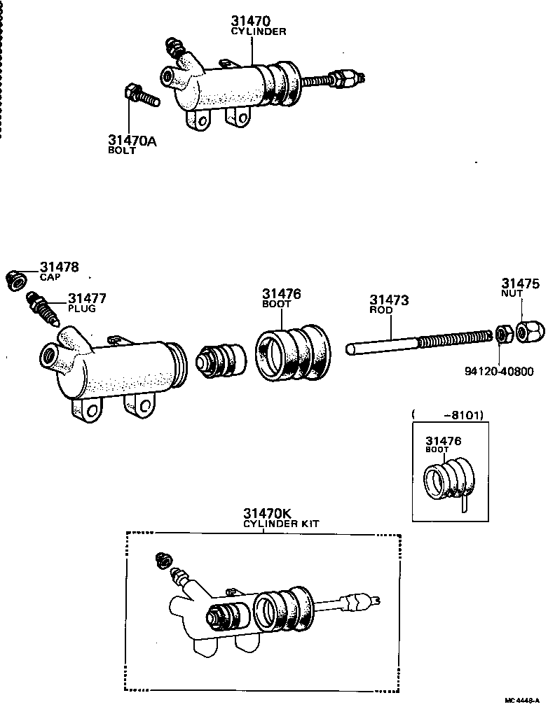 04313-28010 CYLINDER KIT, CLUTCH RELEASE product image
