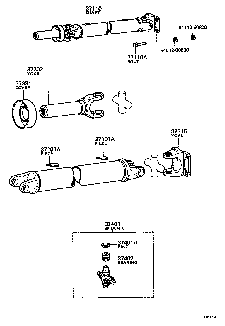 37110-28050 SHAFT ASSY, PROPELLER product image