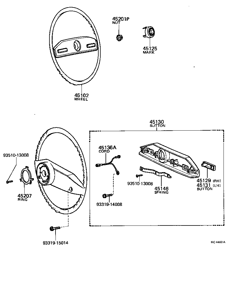 45130-27012 BUTTON ASSY, HORN product image