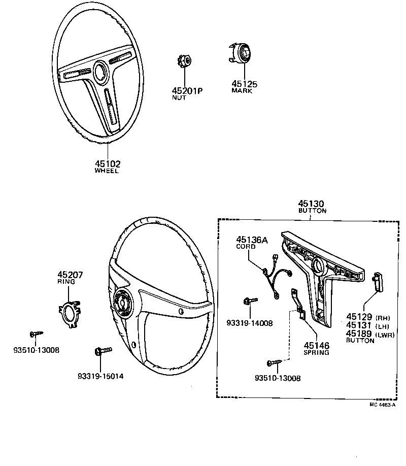 45125-28040 MARK, STEERING WHEEL PAD product image
