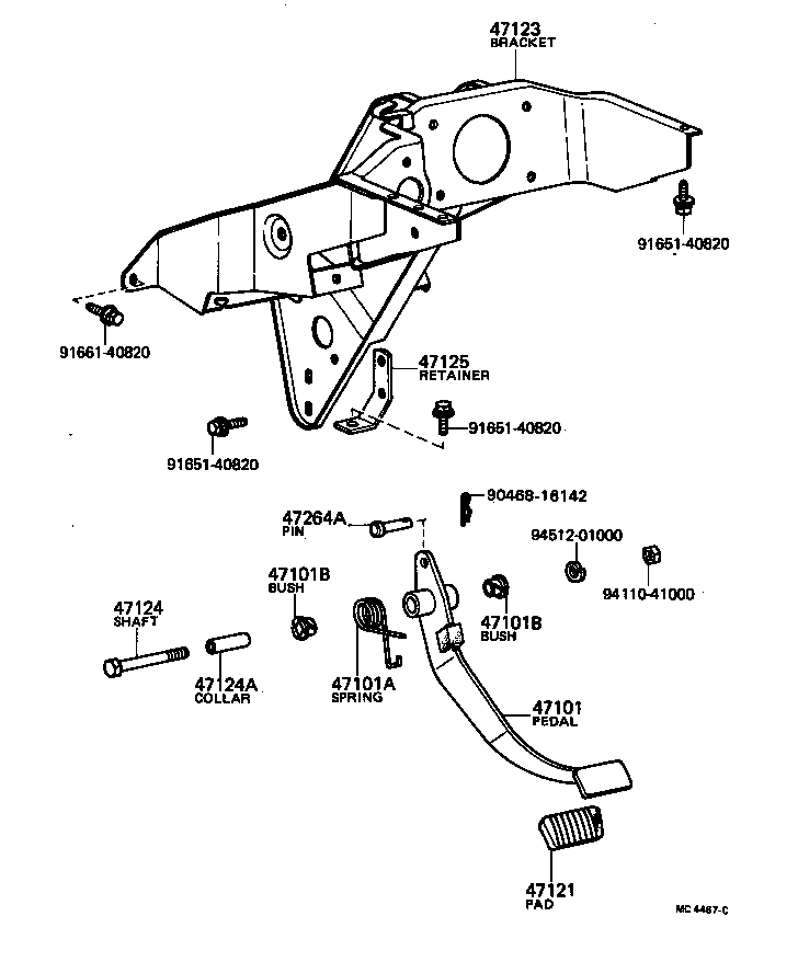 47105-87002 BRACKET, BRAKE PEDAL product image