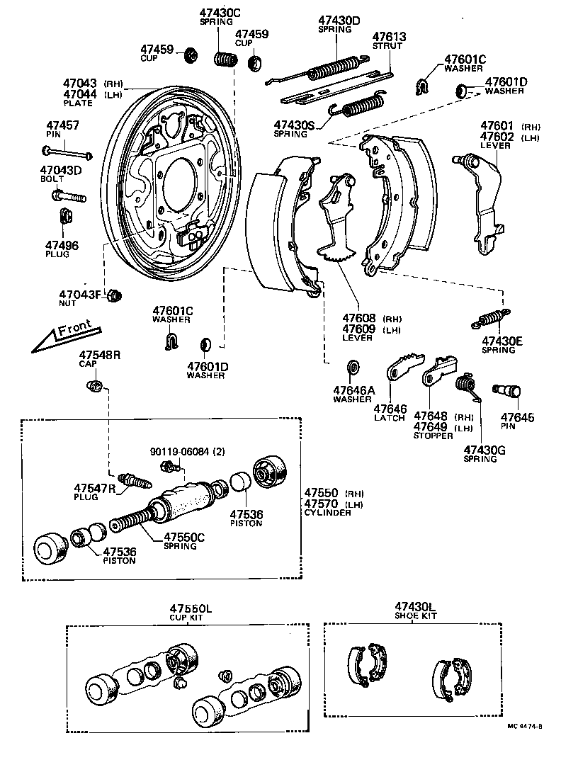 47473-28010 NUT, REAR WHEEL CYLINDER ADJUSTING, RH(FOR REAR BRAKE) product image