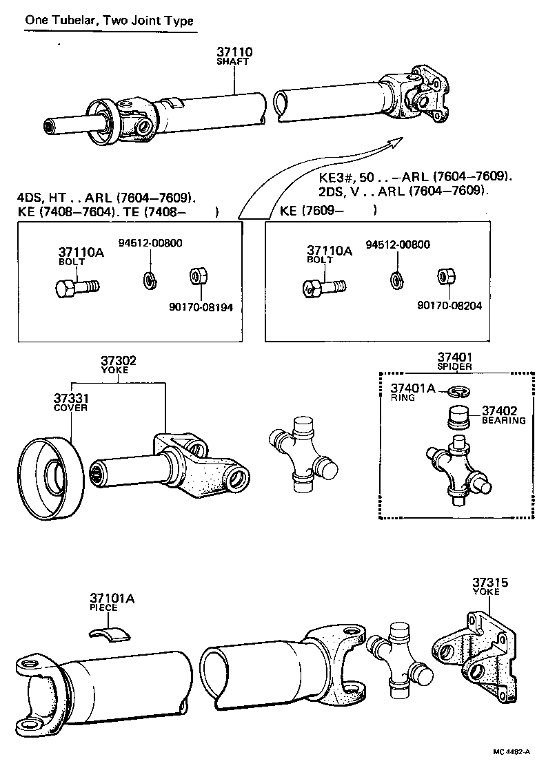 04371-22010 SPIDER KIT, UNIVERSAL JOINT product image