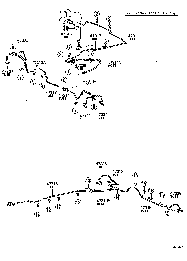 47311-60420 TUBE, FRONT BRAKE, NO.1 product image