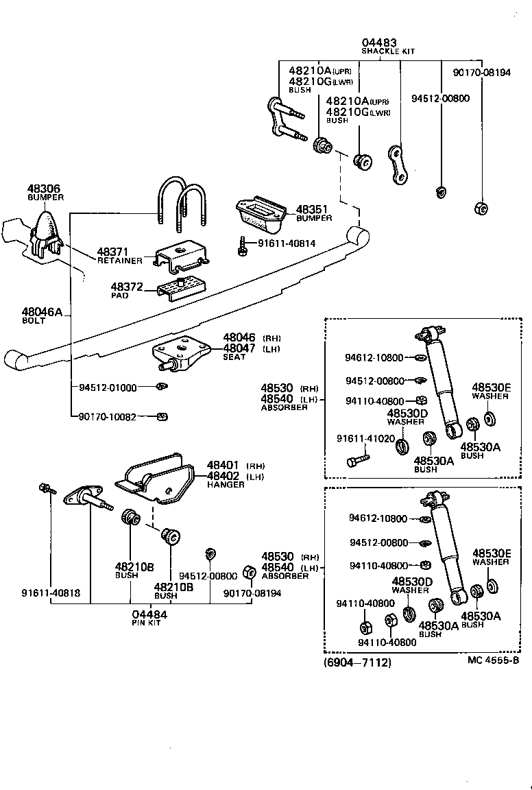 48247-10080 BOLT, REAR SPRING, CENTER product image