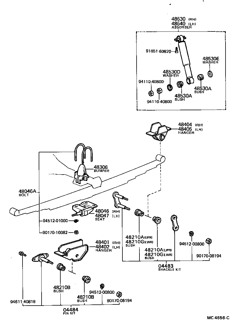 48247-10080 BOLT, REAR SPRING, CENTER product image