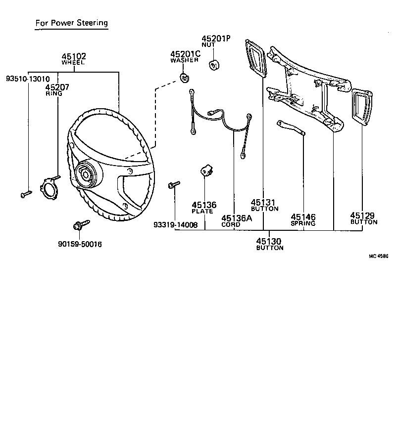 45100-30150 WHEEL SUB-ASSY, STEERING product image