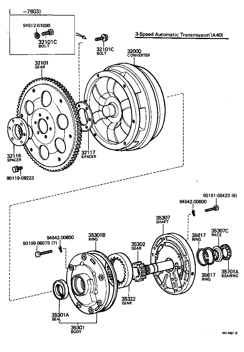 Toyota 90101-10035 BOLT, HEXAGON(FOR DRIVE PLATE SETTING)