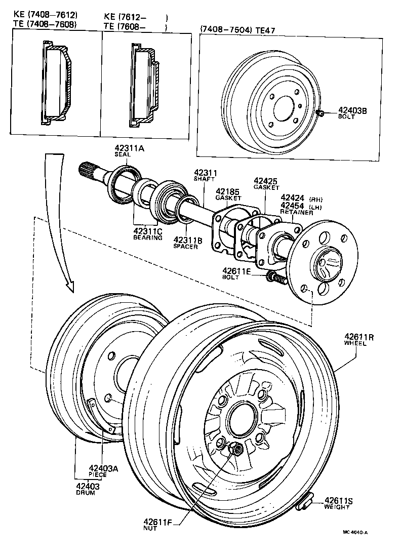 04421-30011 BEARING (FOR REAR AXLE SHAFT) product image