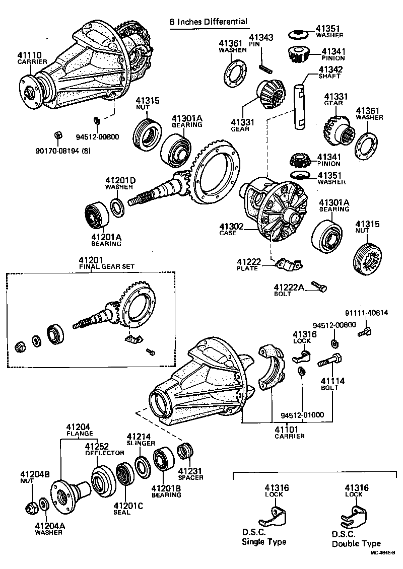 Toyota 41315-12010 NUT, REAR DIFFERENTIAL BEARING ADJUSTING