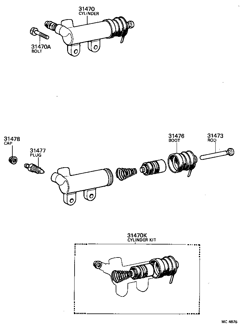 31470-30160 CYLINDER ASSY, CLUTCH RELEASE product image