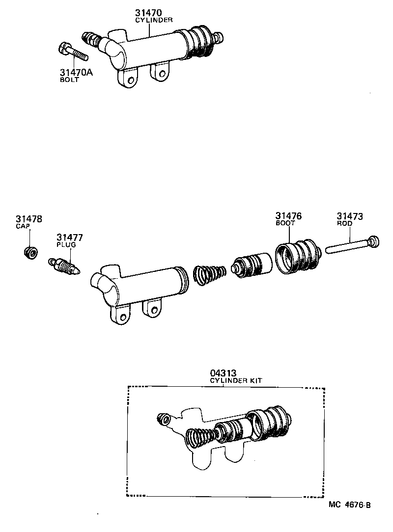 31470-20191 CYLINDER ASSY, CLUTCH RELEASE product image