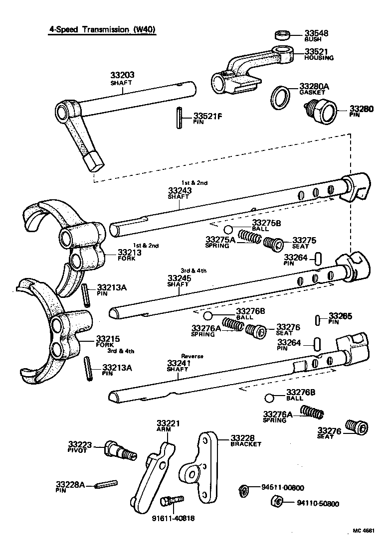 33253-22020 LEVER, SHIFT OUTER, NO.1 product image
