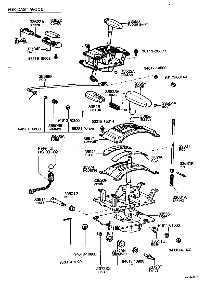 33530-22130 LEVER ASSY, SHIFT (FOR FLOOR SHIFT) product image