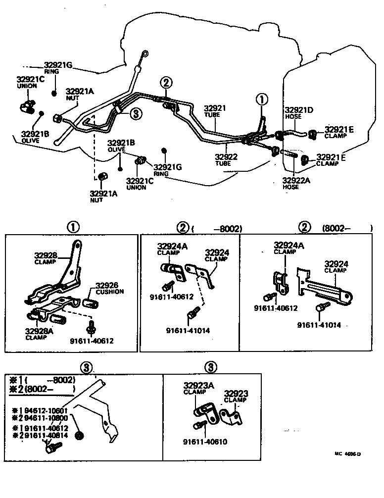 Toyota 90445-14526 HOSE(FOR OIL COOLER INLET)