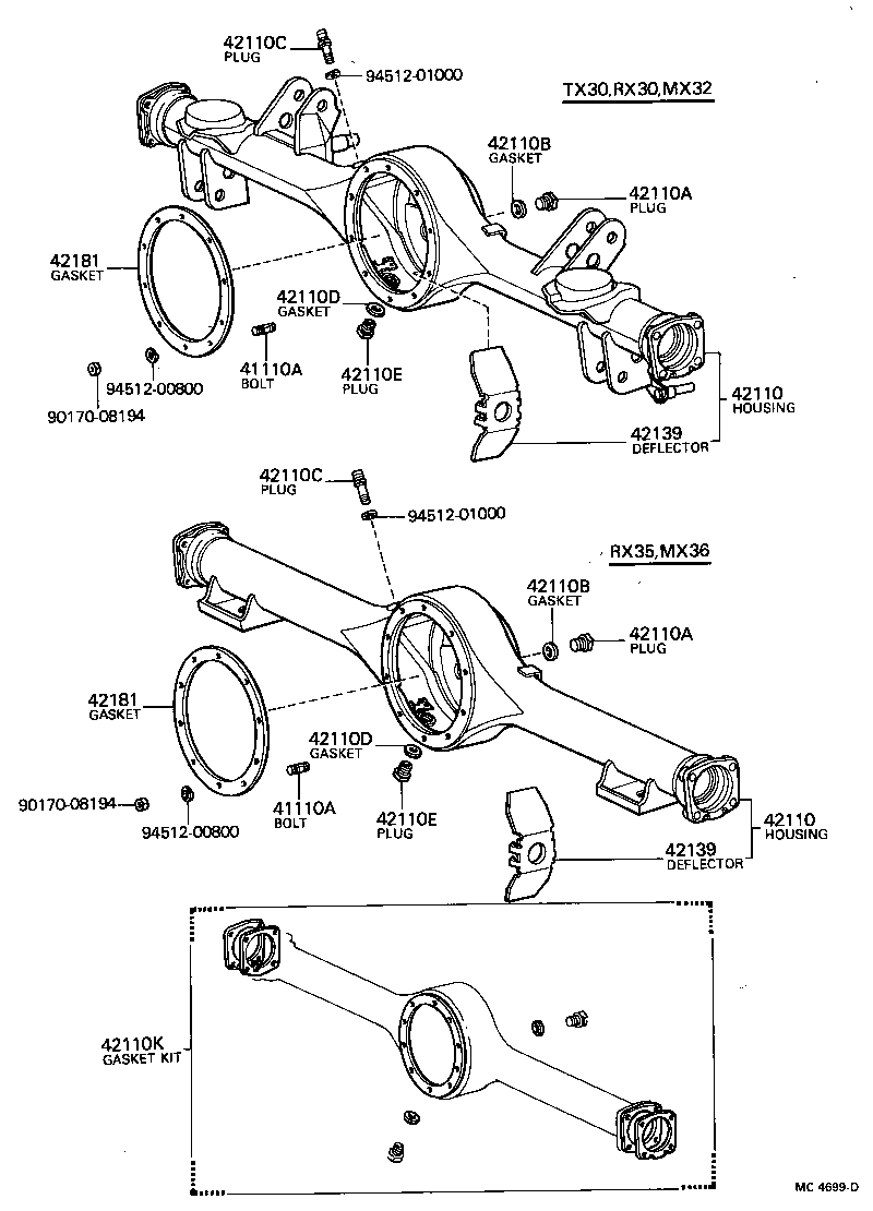 Toyota 41342-39015 SHAFT, REAR DIFFERENTIAL PINION