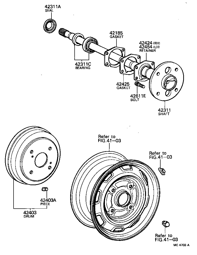 42311-22080 SHAFT, REAR AXLE product image