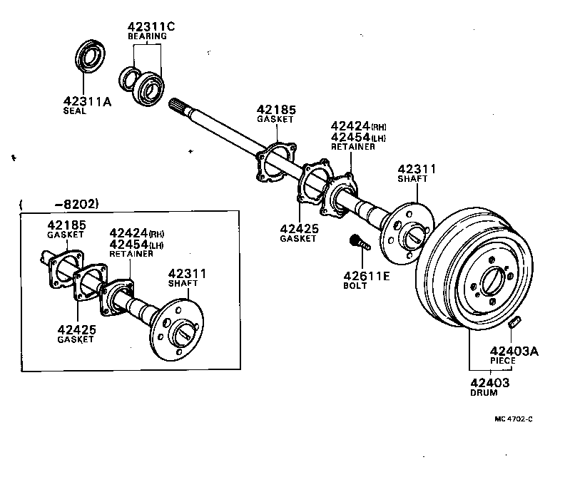 Toyota 42311-22130 SHAFT, REAR AXLE