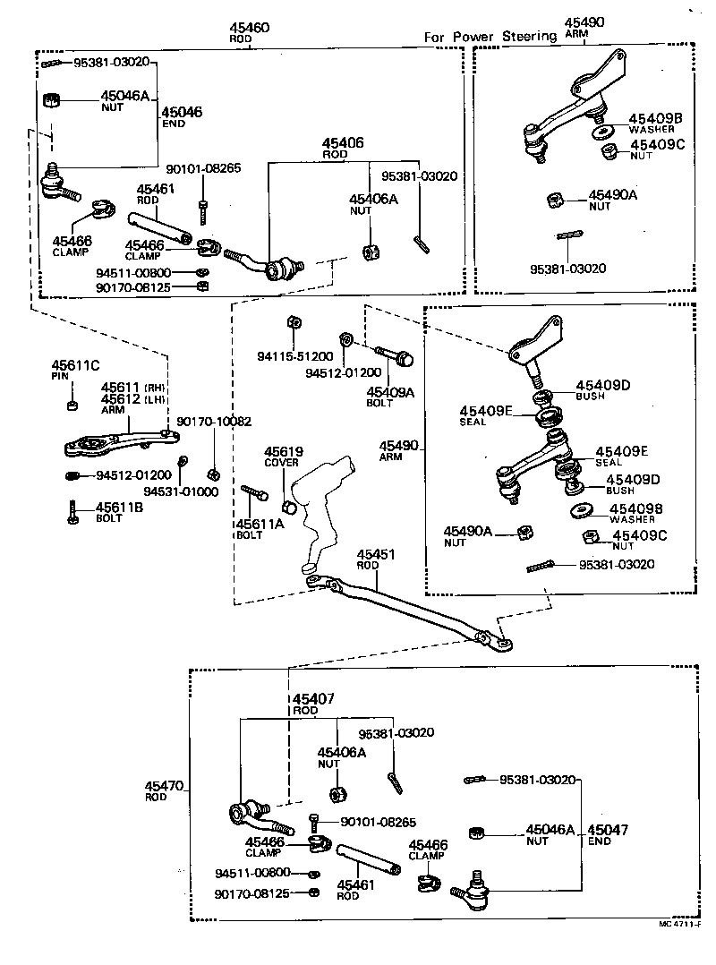 45451-22040 ROD, STEERING RELAY product image