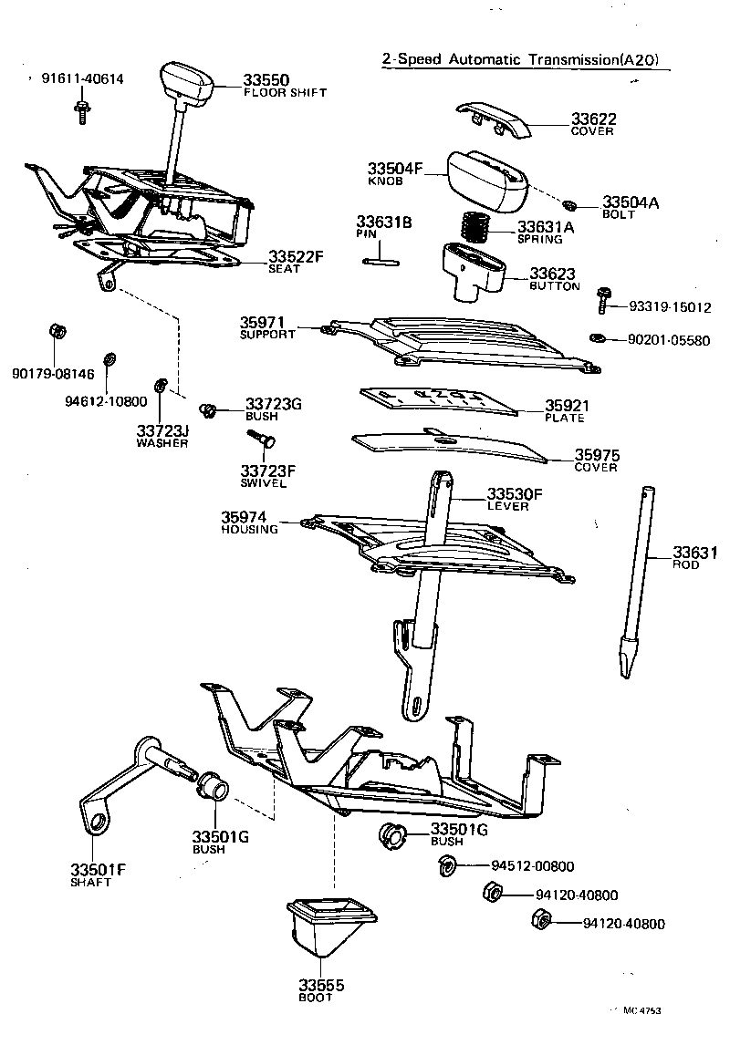 33503-12060 LEVER ASSY, SHIFT (FOR FLOOR SHIFT) product image