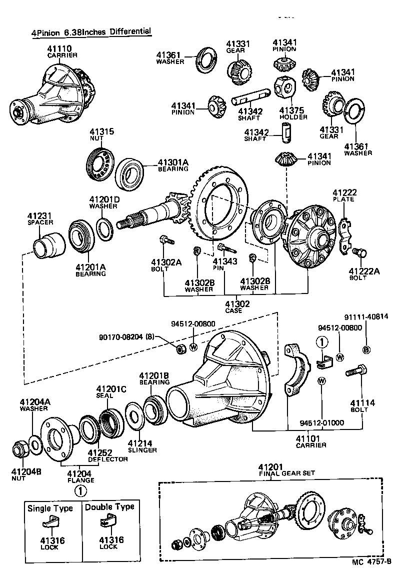 Toyota 90311-38057 SEAL, OIL (FOR REAR DIFFERENTIAL CARRIER)