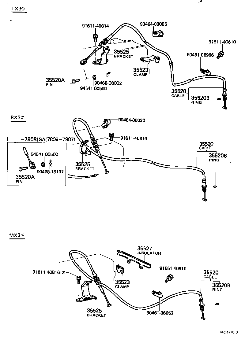 35520-22020 CABLE ASSY, THROTTLE product image