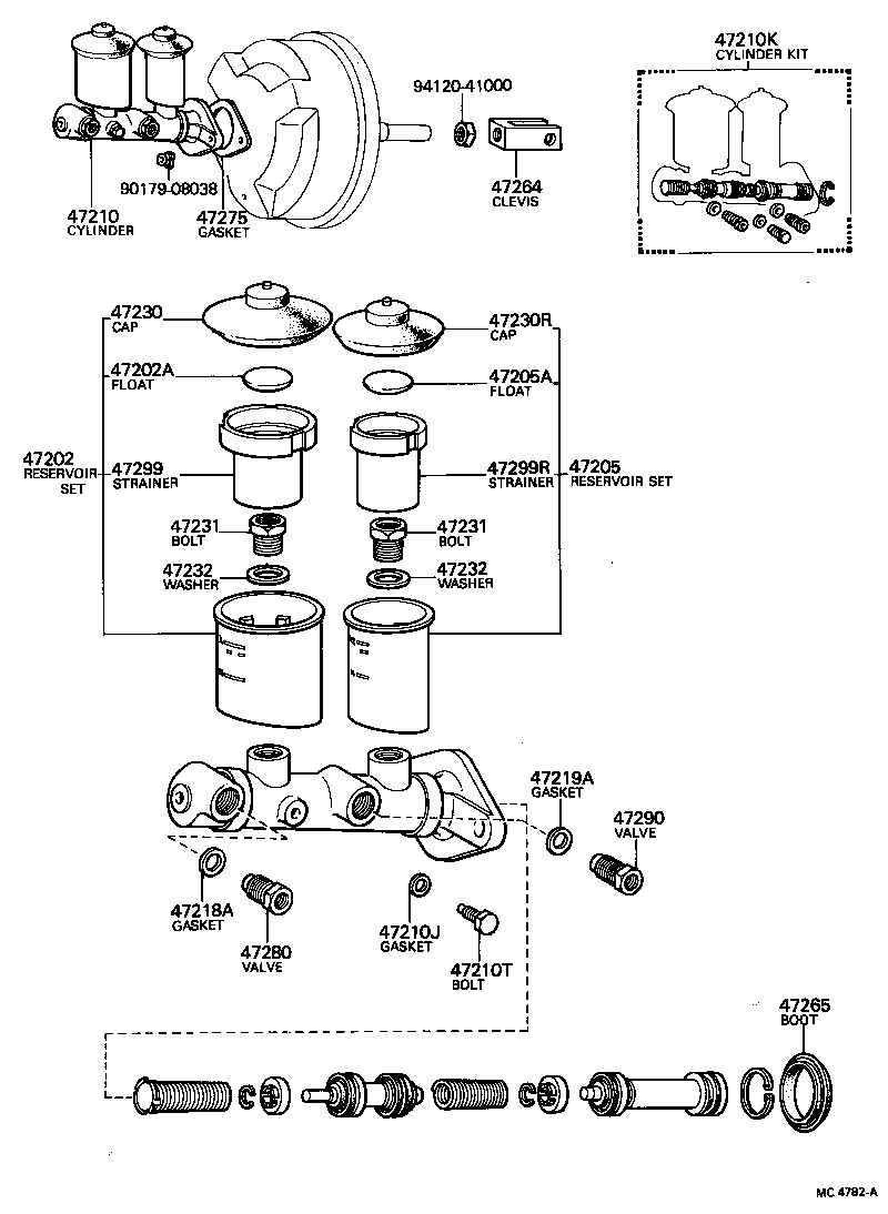 47202-20180 RESERVOIR SET, BRAKE MASTER CYLINDER(FOR REAR SIDE) product image