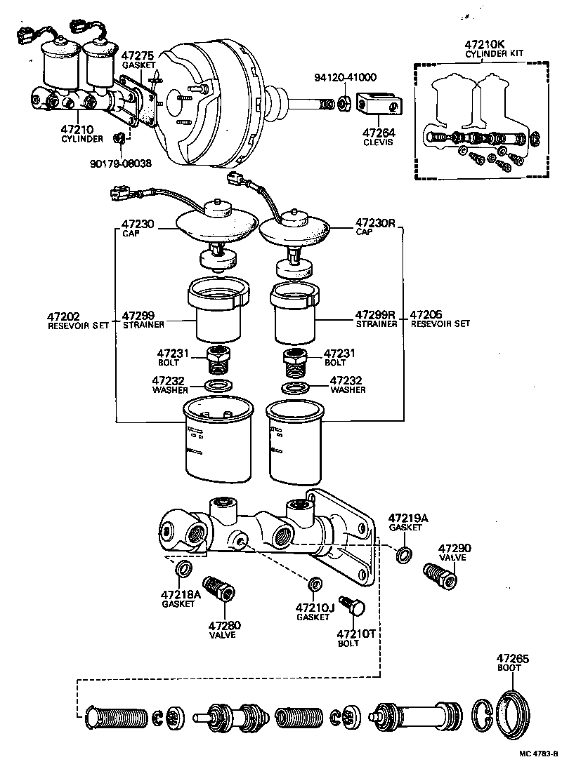 47202-20180 RESERVOIR SET, BRAKE MASTER CYLINDER(FOR REAR SIDE) product image