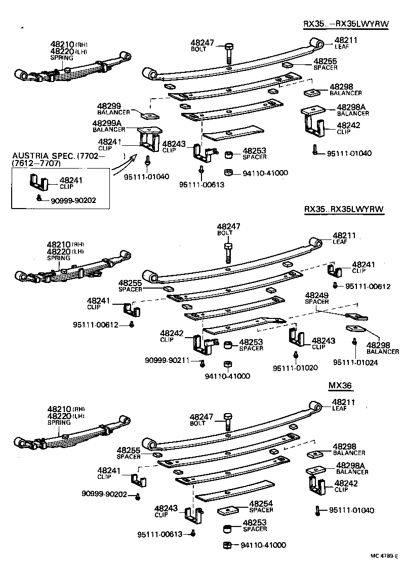 48210-23080 SPRING ASSY, REAR RH product image