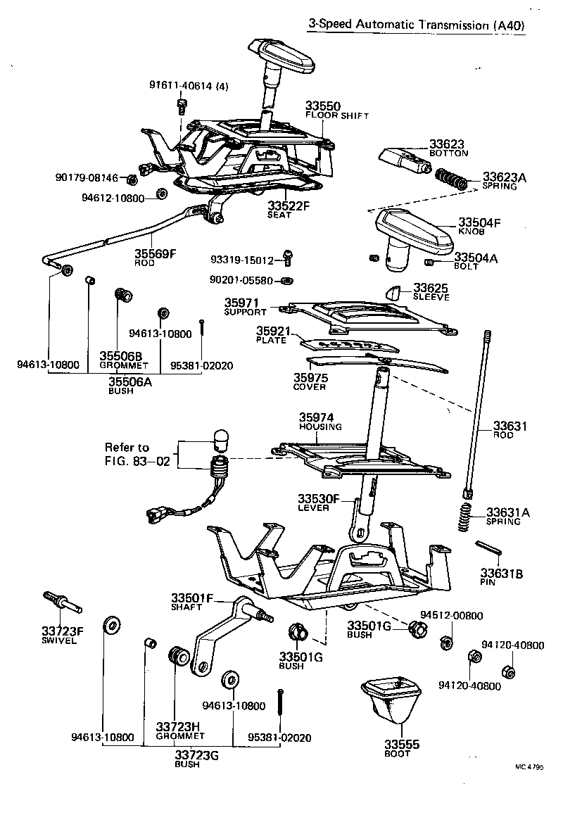 33503-12060 LEVER ASSY, SHIFT (FOR FLOOR SHIFT) product image