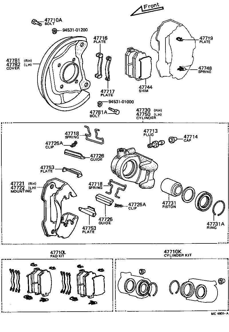 04479-12030 CYLINDER KIT, DISC BRAKE, FRONT product image