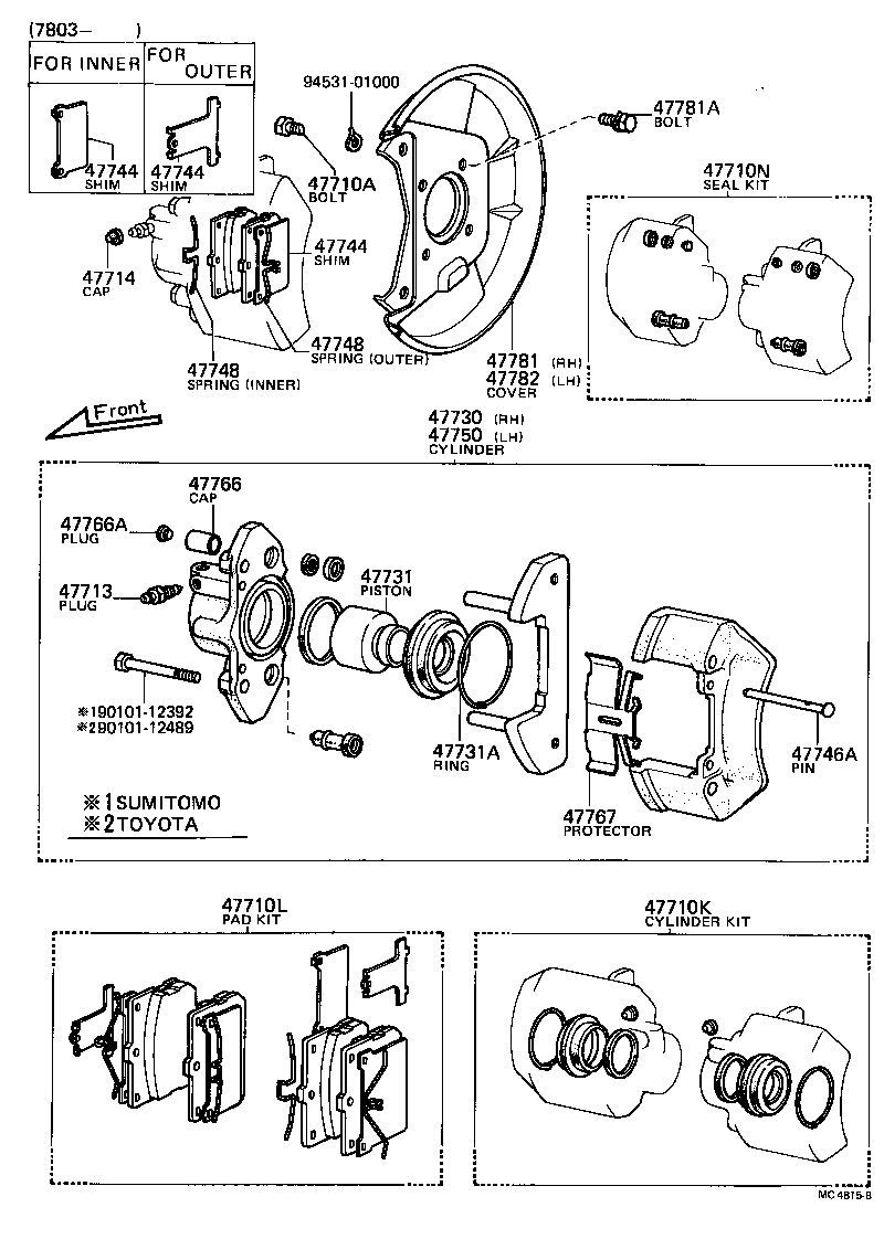 90101-10020 BOLT, HEXAGON(FOR FRONT DISC BRAKE CALIPER) product image