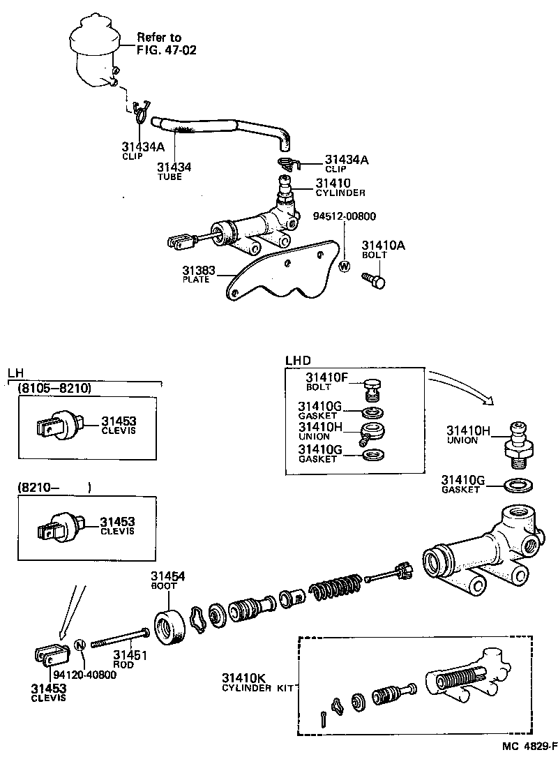 31420-26041 CYLINDER ASSY, CLUTCH MASTER product image
