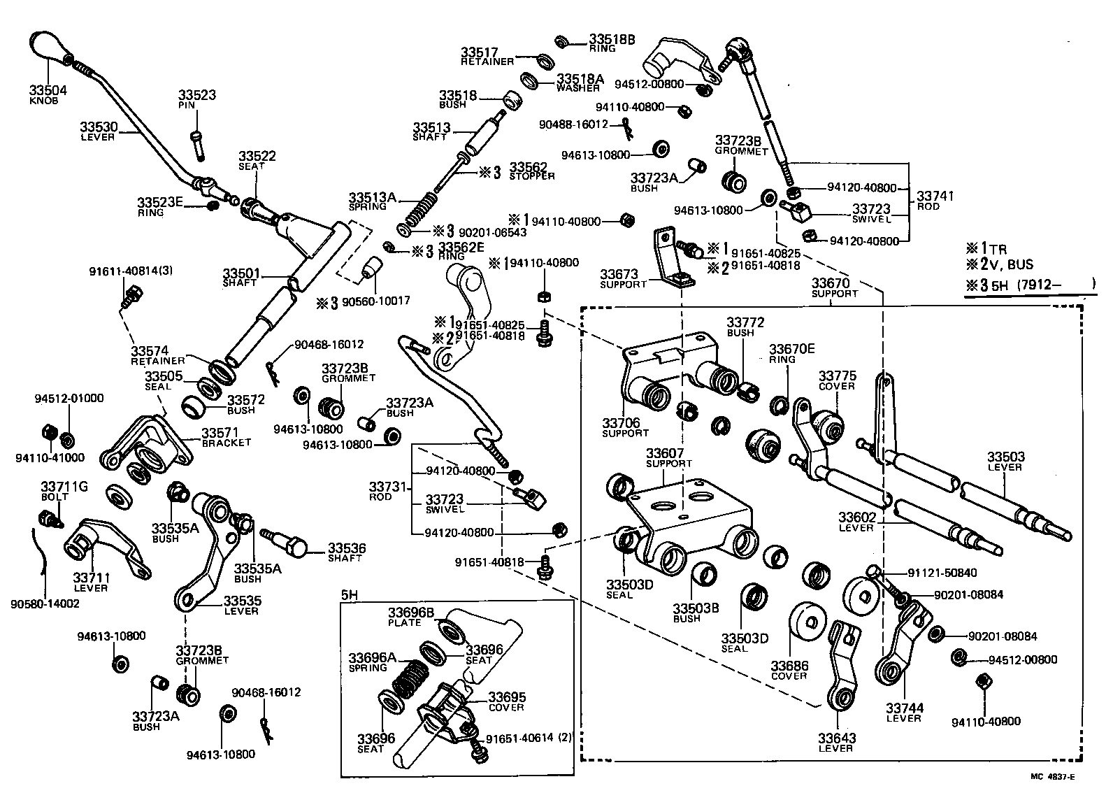 33503-26040 LEVER SUB-ASSY, SHIFT(FOR COLUMN SHIFT) product image