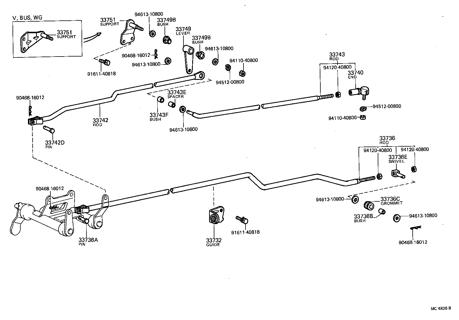 33503-26040 LEVER SUB-ASSY, SHIFT(FOR COLUMN SHIFT) product image