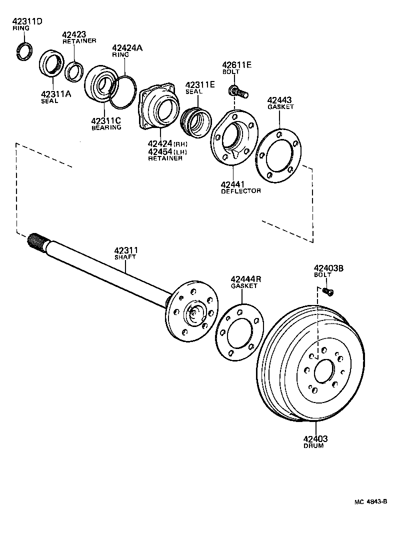 42431-26010 DRUM SUB-ASSY, REAR BRAKE product image