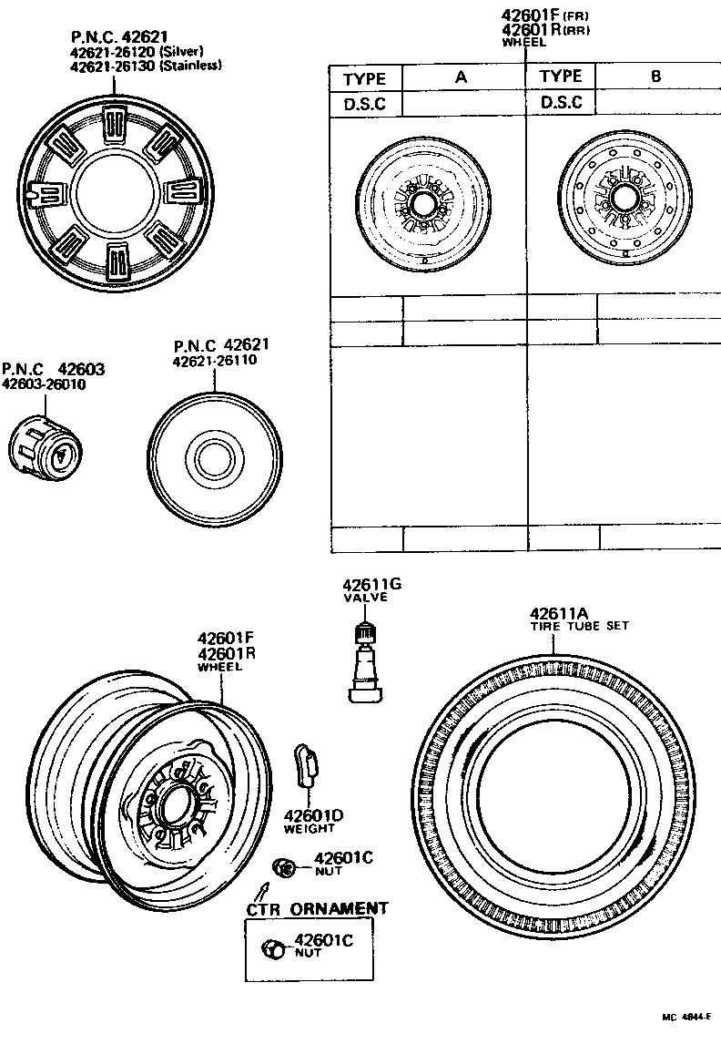 42652-26010 TIRE TUBE SET OR TUBELESS TIRE product image