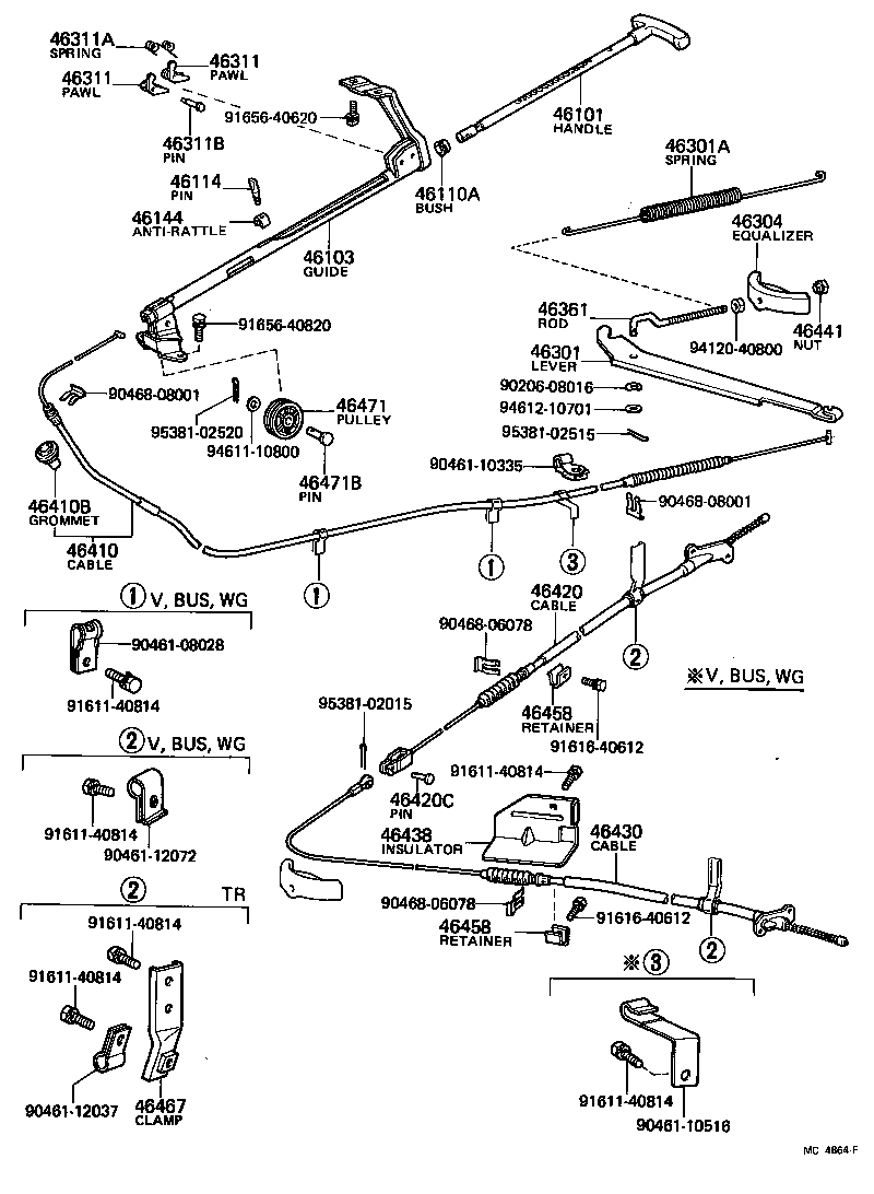 46321-26020 LEVER SUB-ASSY, PARKING BRAKE INTERMEDIATE product image