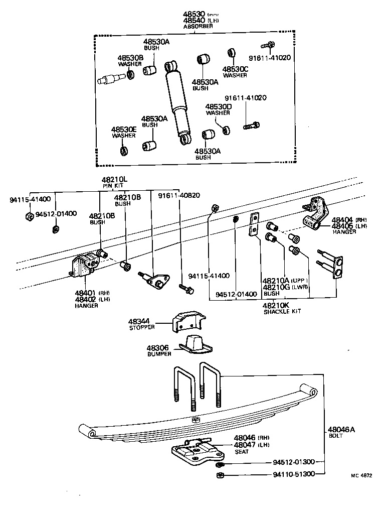 48046-26012 SEAT SUB-ASSY, SPRING U BOLT, RH product image
