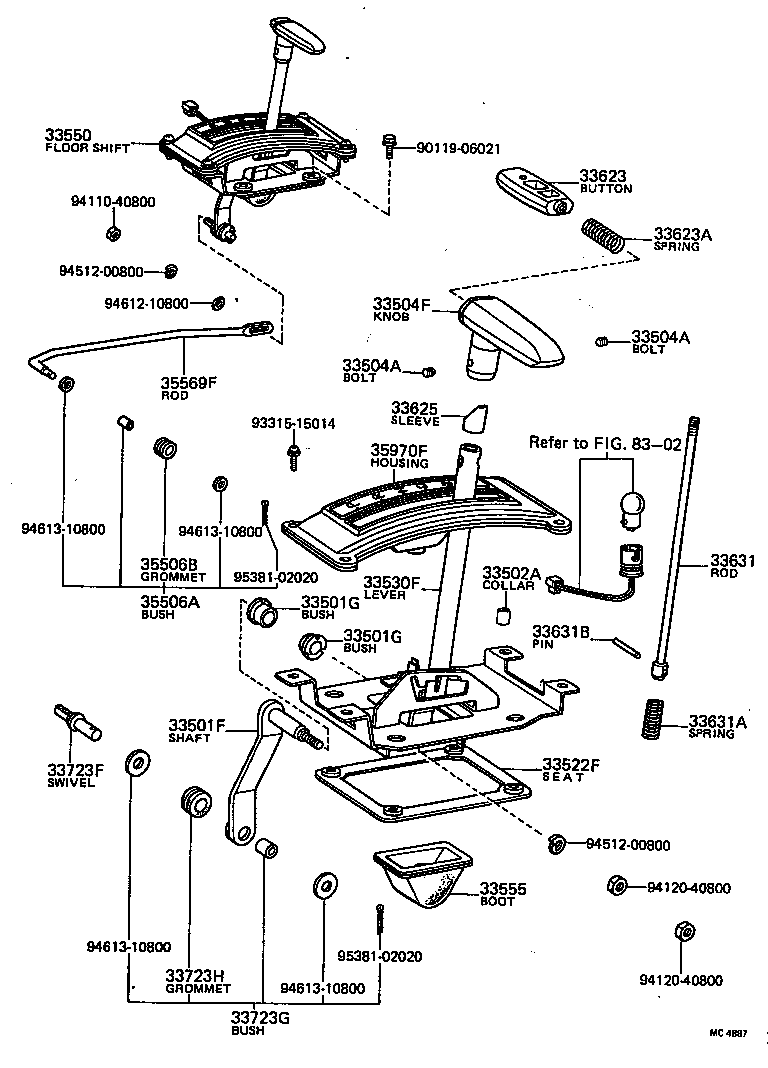 33530-20130 LEVER ASSY, SHIFT (FOR FLOOR SHIFT) product image