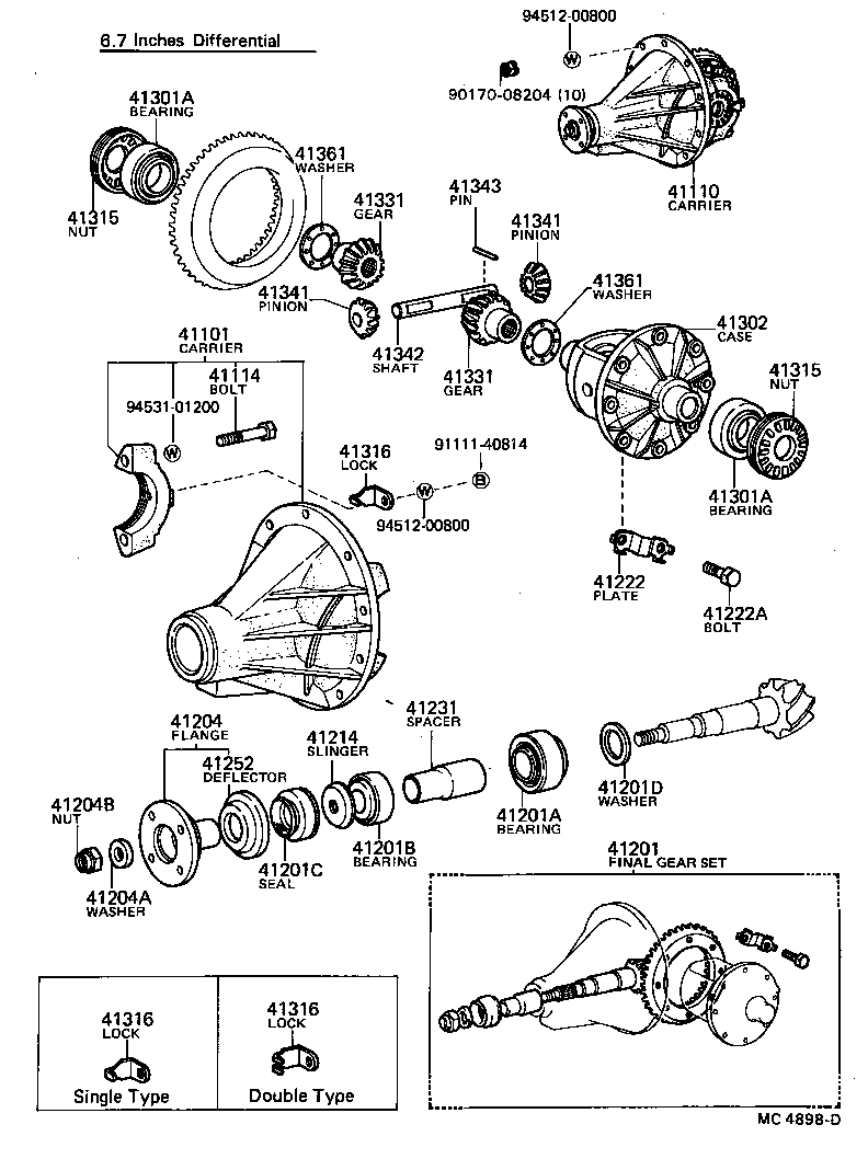 04412-12040 GASKET KIT, REAR DIFFERENTIAL CARRIER product image
